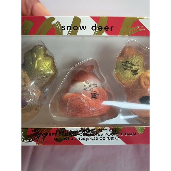 Holler and Glow Snow Deer Bathing Trio Gift Set - 3ct NIB - Picture 2 of 3